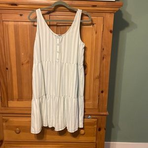 Denim striped flowy dress